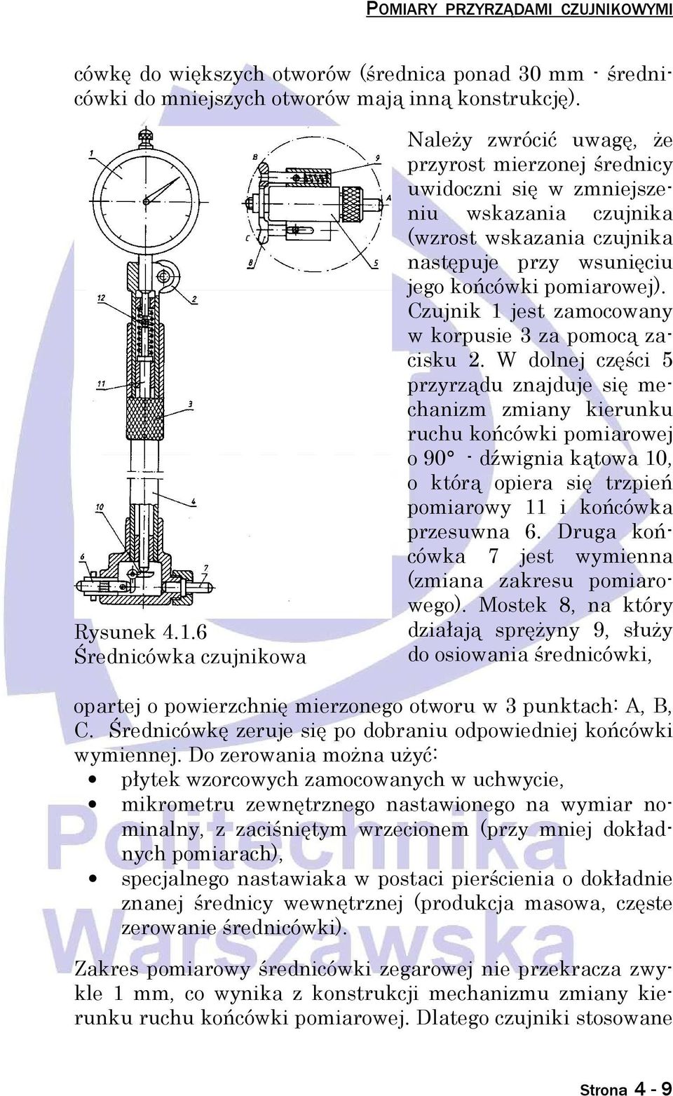 pomiarowej). Czujnik 1 jest zamocowany w korpusie 3 za pomocą zacisku 2.