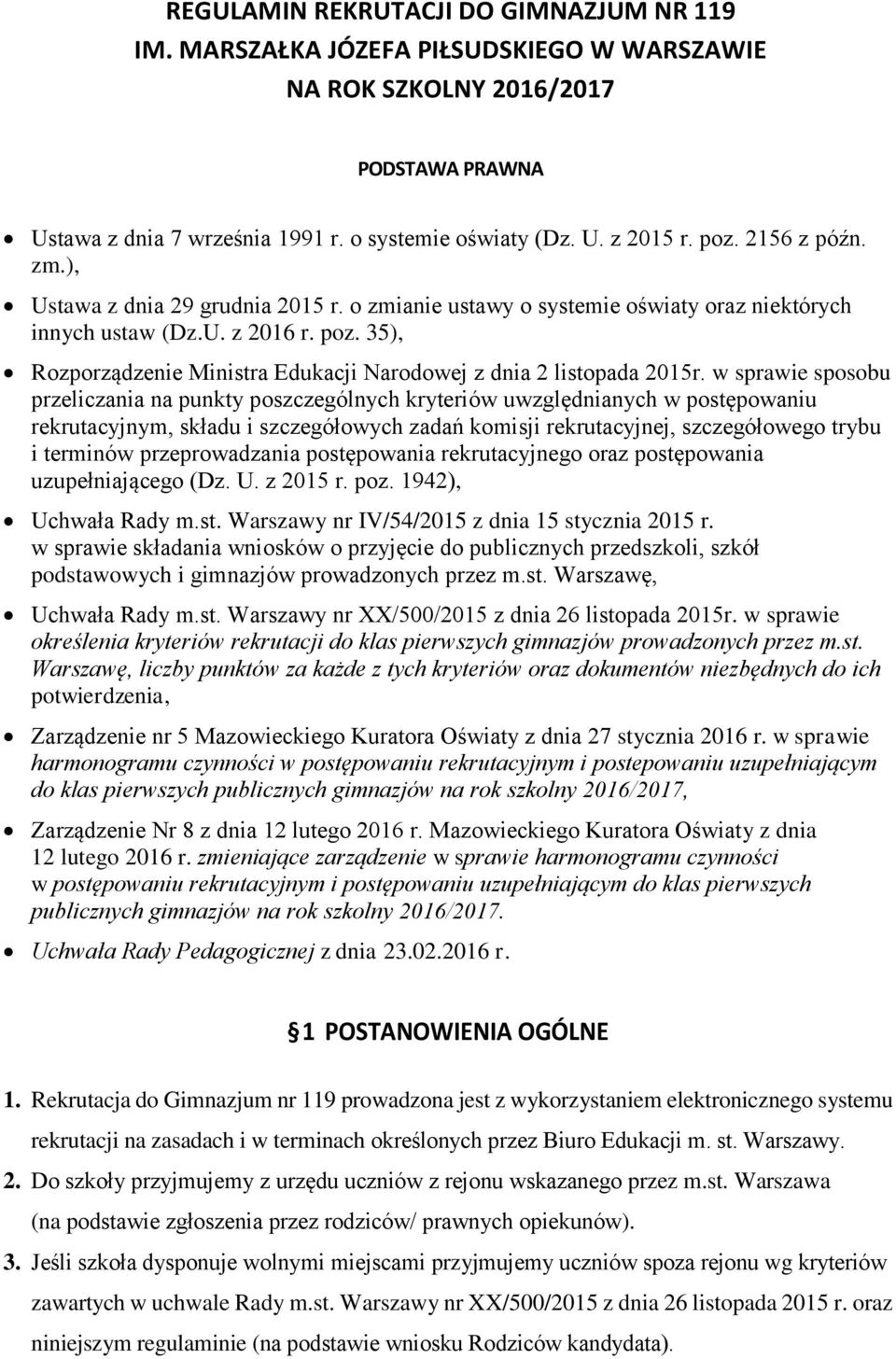 35), Rozporządzenie Ministra Edukacji Narodowej z dnia 2 listopada 2015r.