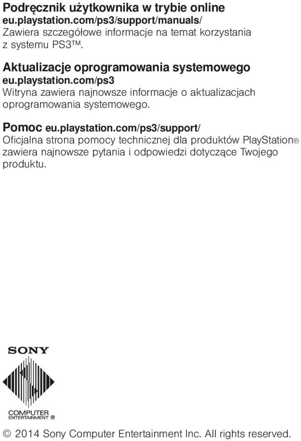 Aktualizacje oprogramowania systemowego eu.playstation.