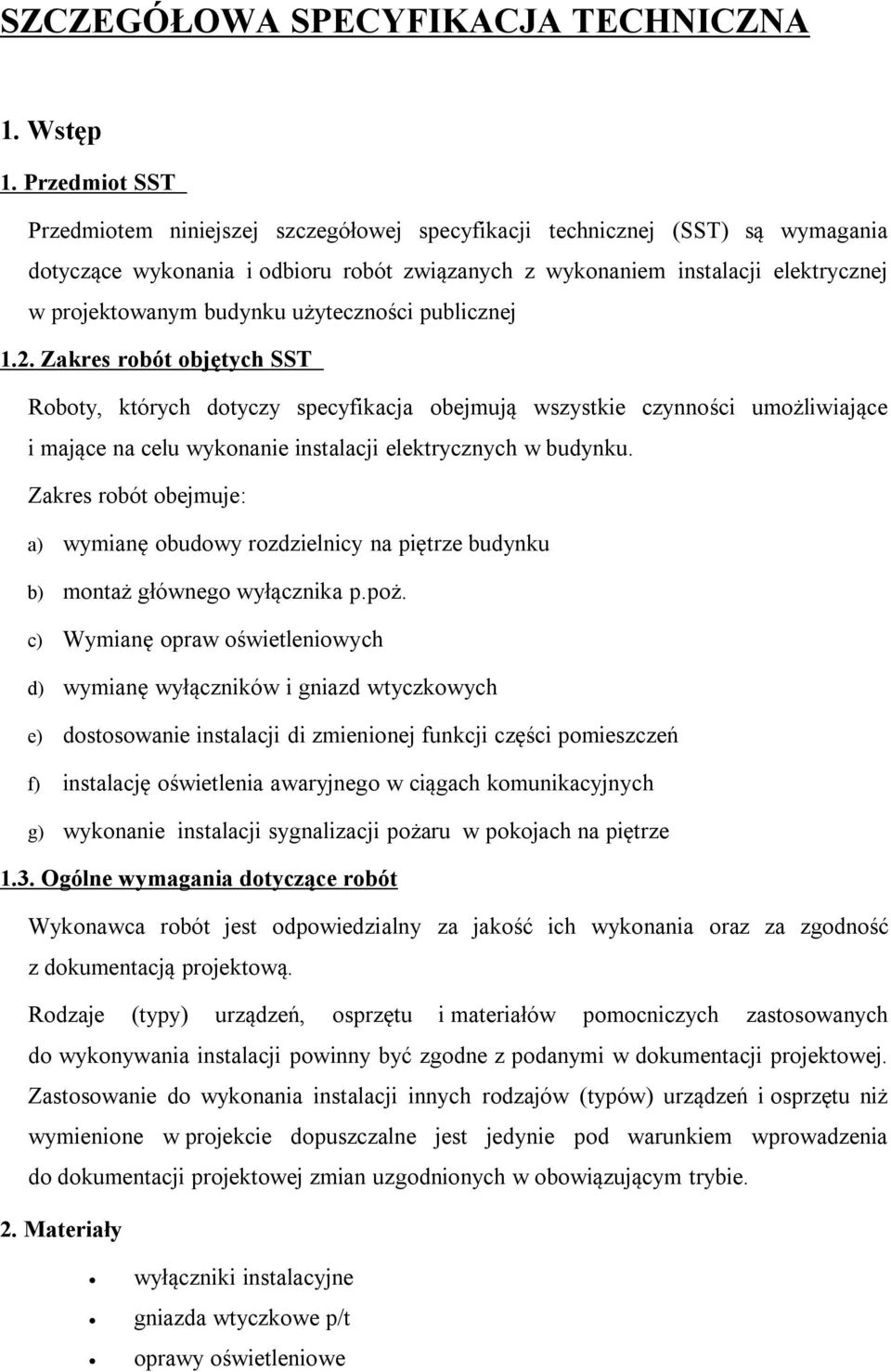 budynku użyteczności publicznej 1.2.