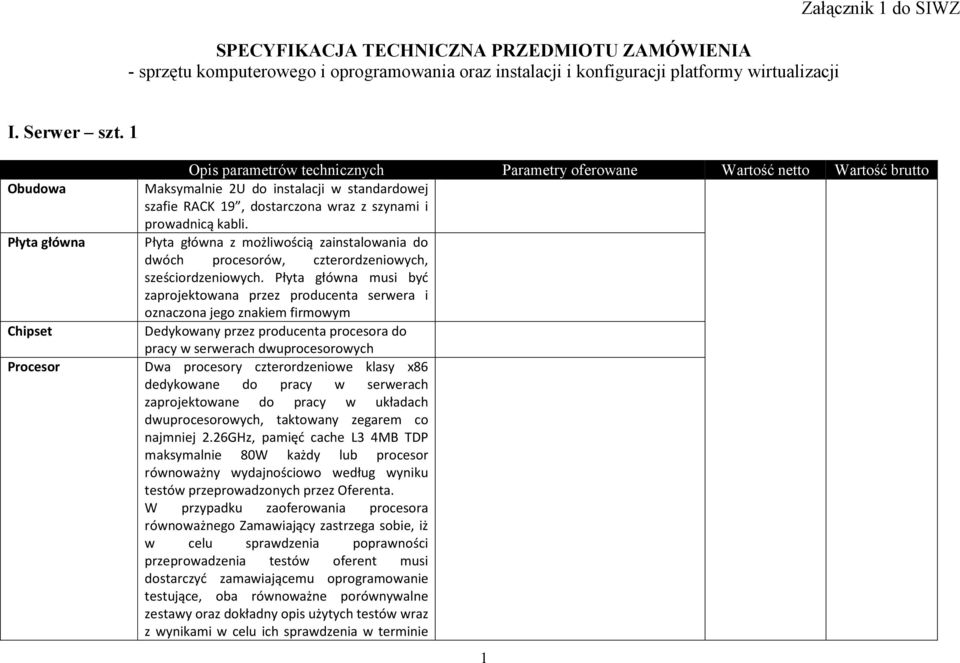 szynami i prowadnicą kabli. Płyta główna z możliwością zainstalowania do dwóch procesorów, czterordzeniowych, sześciordzeniowych.