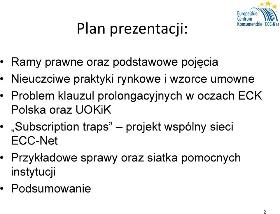 oczach ECK Polska oraz UOKiK Subscription traps projekt wspólny