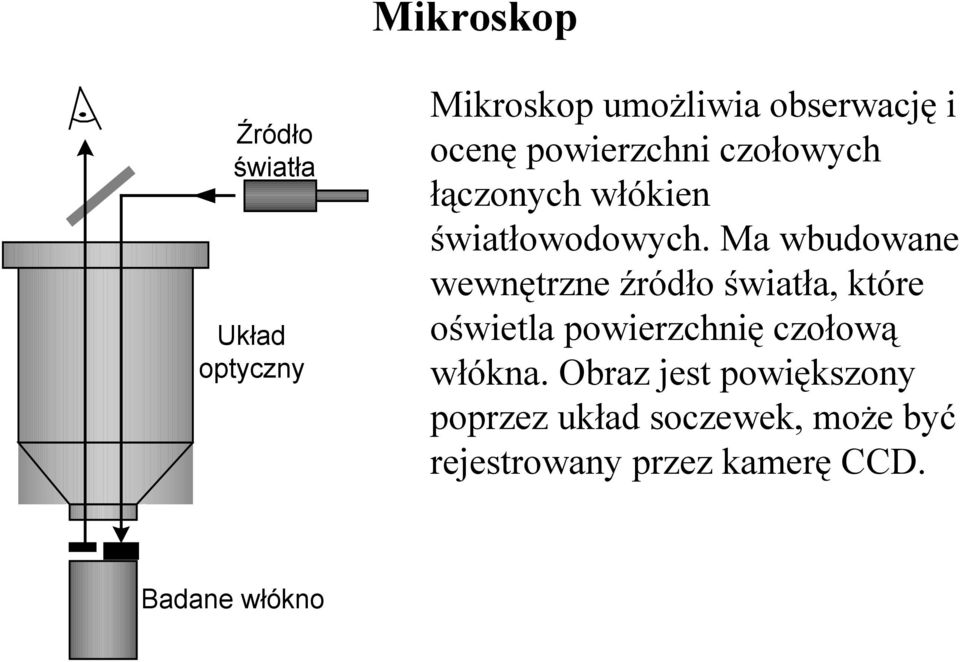 Ma wbudowane wewnętrzne źródło światła, które oświetla powierzchnię czołową