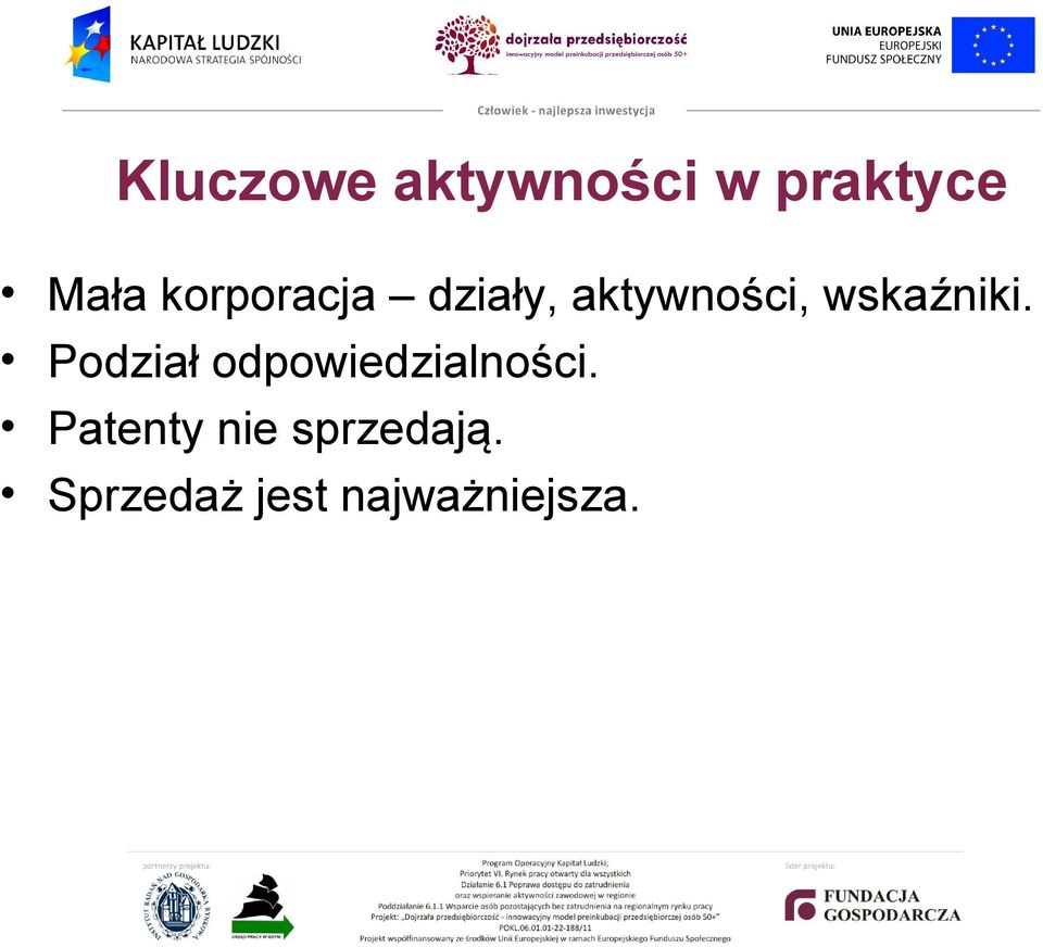 wskaźniki. Podział odpowiedzialności.