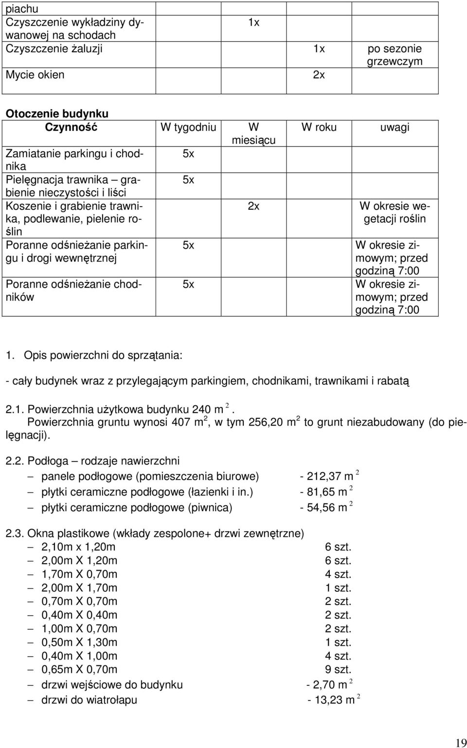 wegetacji roślin W okresie zimowym; przed godziną 7:00 W okresie zimowym; przed godziną 7:00 1.
