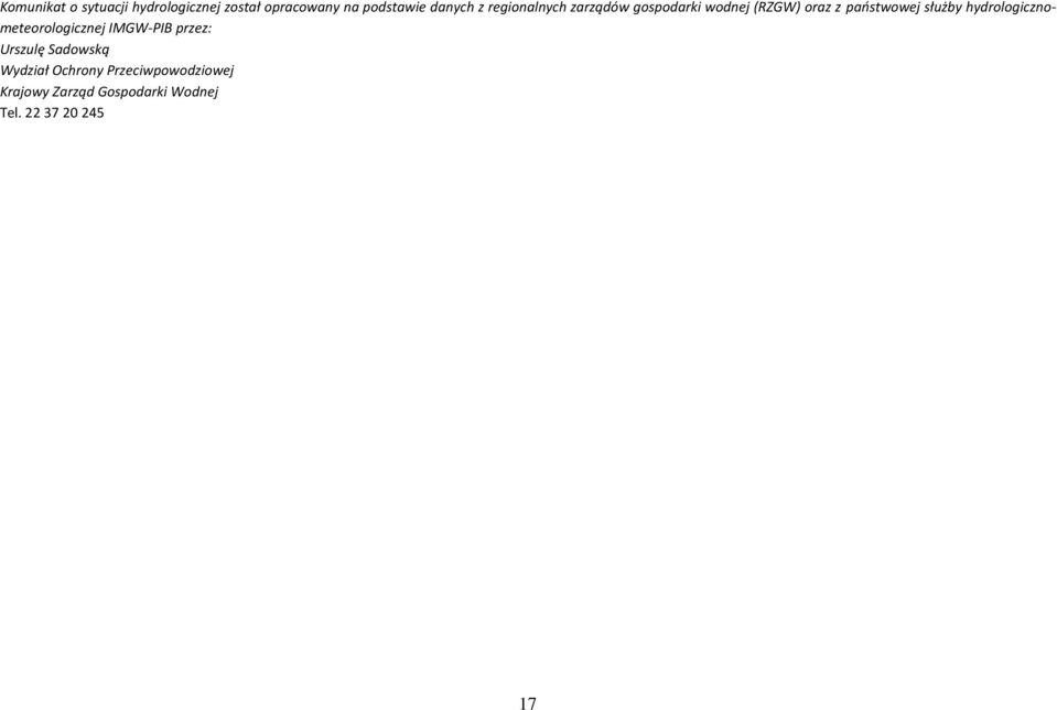 hydrologicznometeorologicznej IMGW-PIB przez: Urszulę Sadowską Wydział