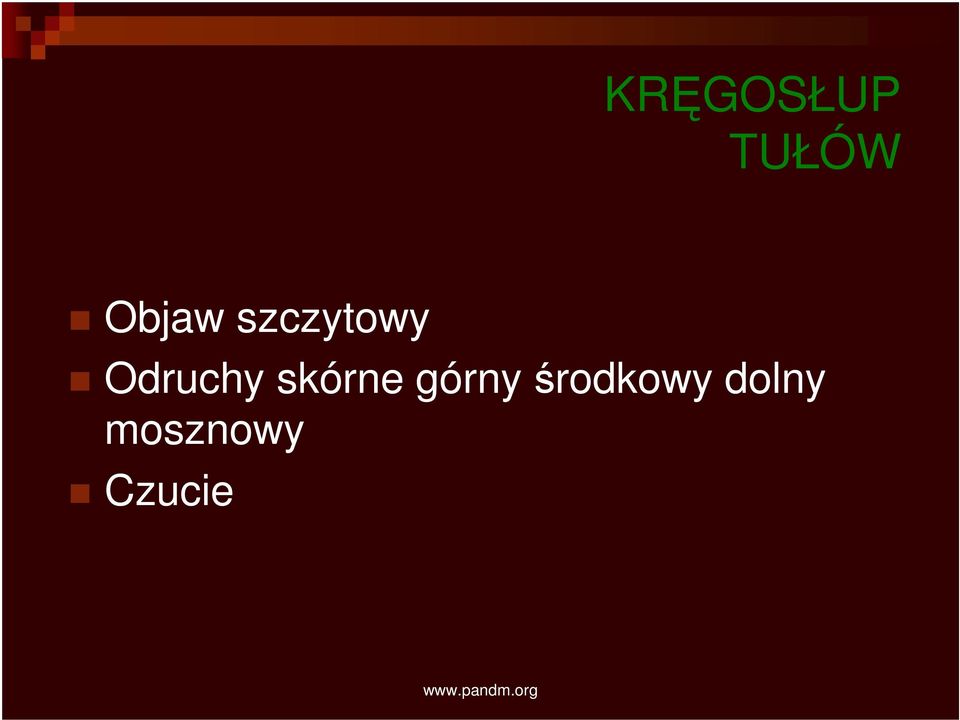Odruchy skórne górny