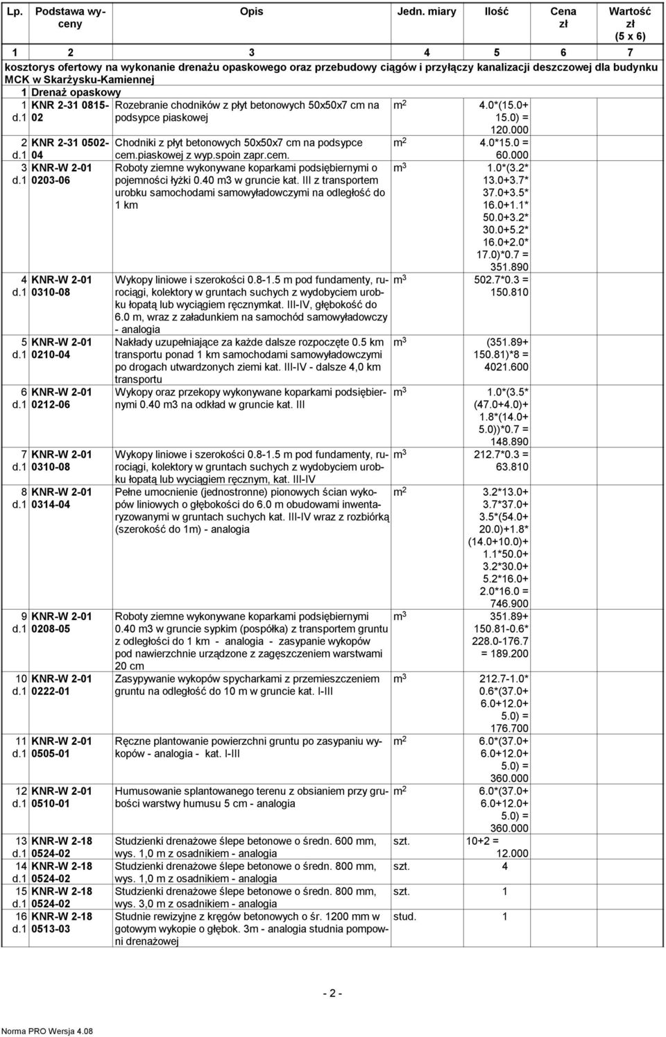 1 0203-06 4 KNR-W 2-01 d.1 0310-08 5 KNR-W 2-01 d.1 0210-04 6 KNR-W 2-01 d.1 0212-06 7 KNR-W 2-01 d.1 0310-08 8 KNR-W 2-01 d.1 0314-04 9 KNR-W 2-01 d.1 0208-05 10 KNR-W 2-01 d.