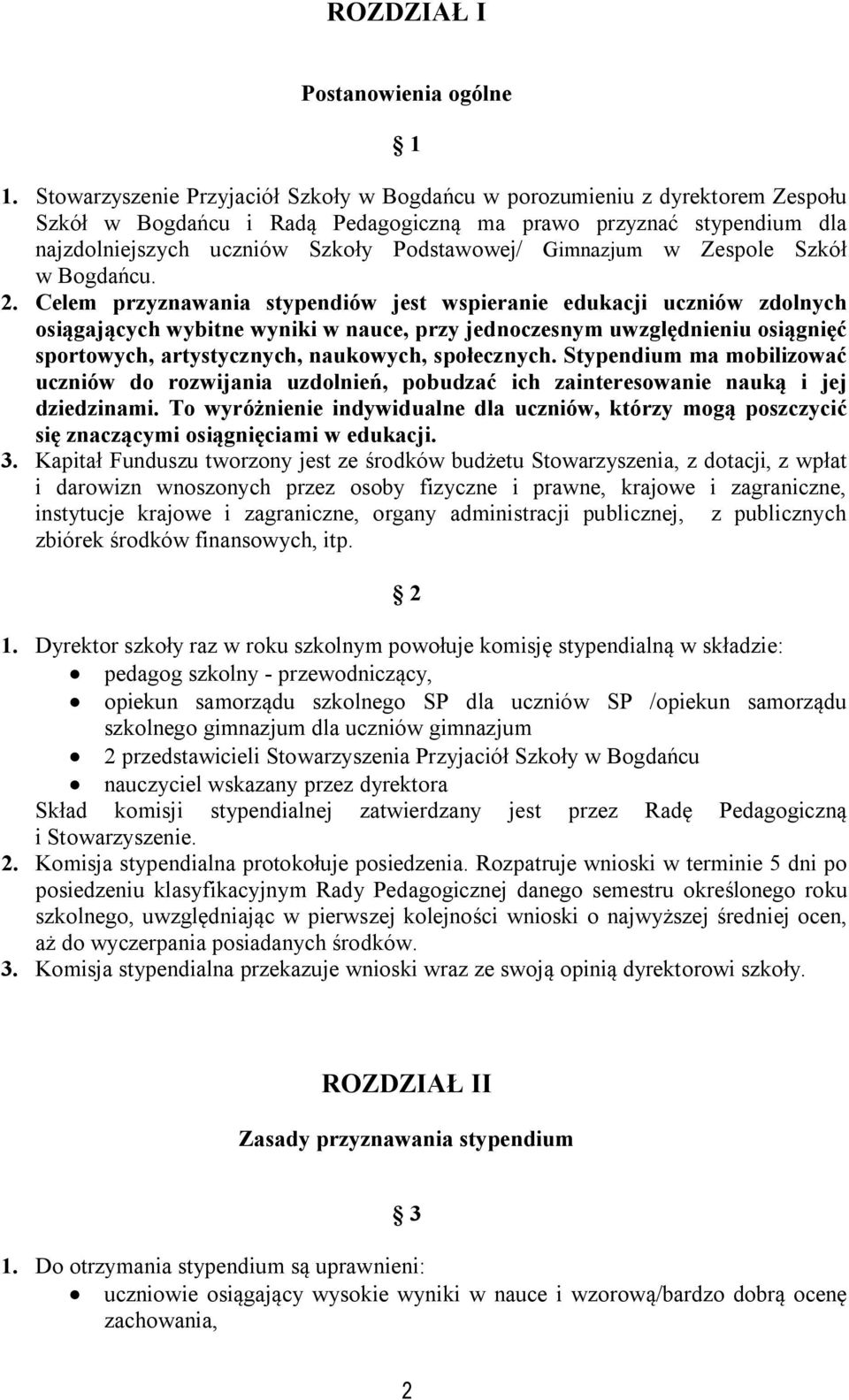 Gimnazjum w Zespole Szkół w Bogdańcu. 2.