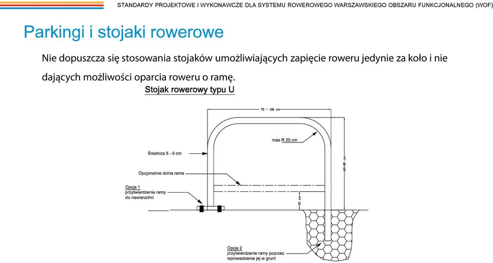 rowerowe Nie dopuszcza się stosowania stojaków umożliwiających