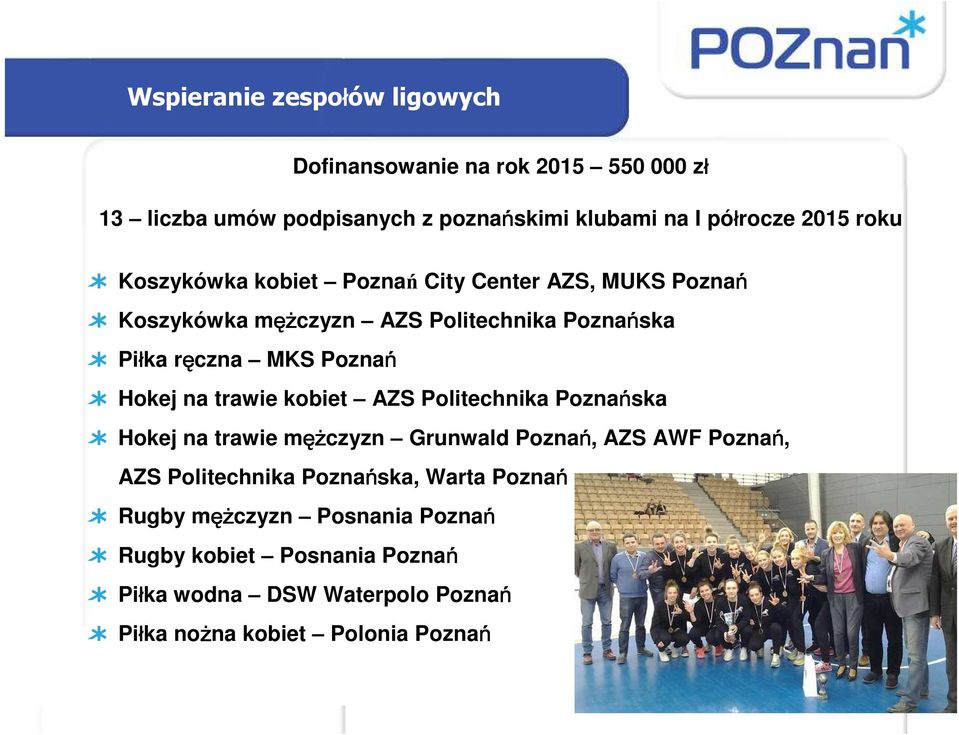 Hokej na trawie kobiet AZS Politechnika Poznańska Hokej na trawie męż ężczyzn Grunwald Poznań, AZS AWF Poznań, AZS Politechnika