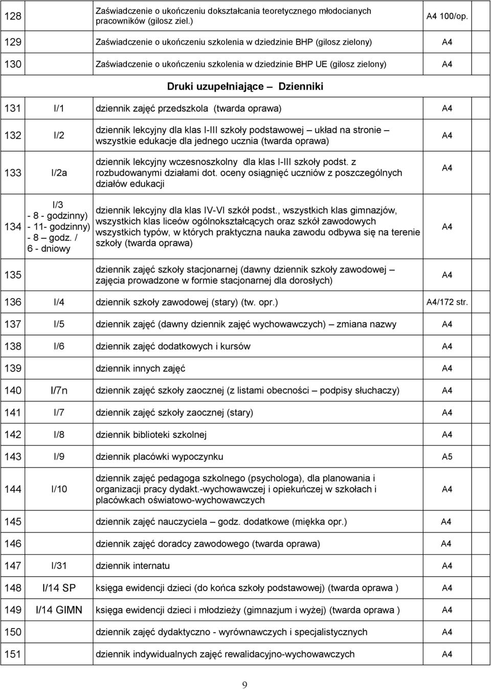 dziennik zajęć przedszkola (twarda oprawa) A4 132 I/2 133 I/2a dziennik lekcyjny dla klas I-III szkoły podstawowej układ na stronie wszystkie edukacje dla jednego ucznia (twarda oprawa) dziennik