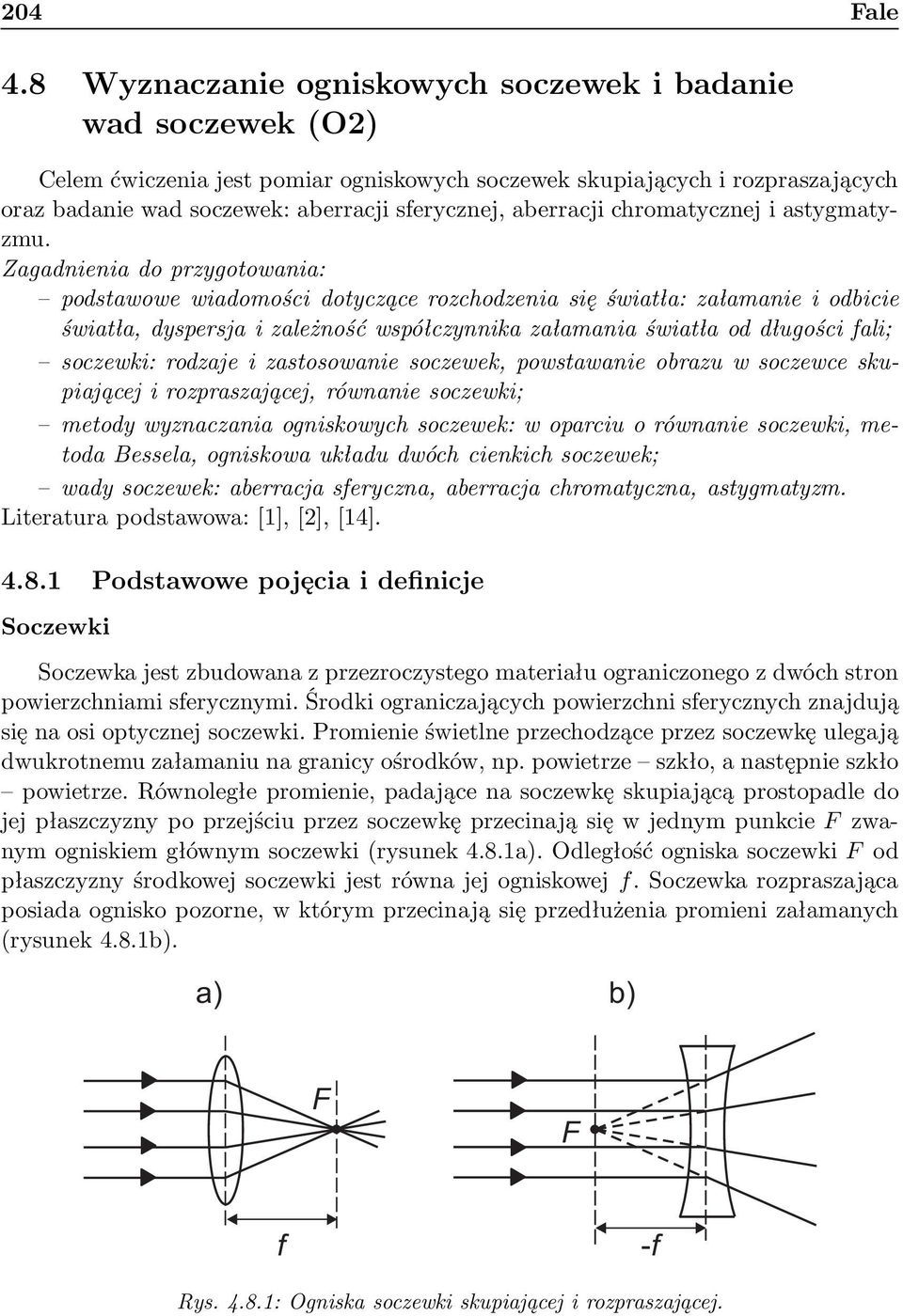 aberracji chromatycznej i astygmatyzmu.