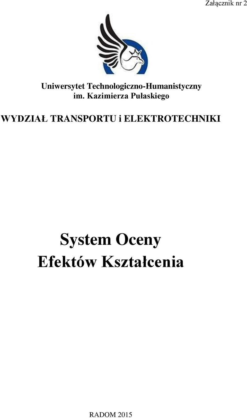 Kazimierza Pułaskiego WYDZIAŁ TRANSPORTU