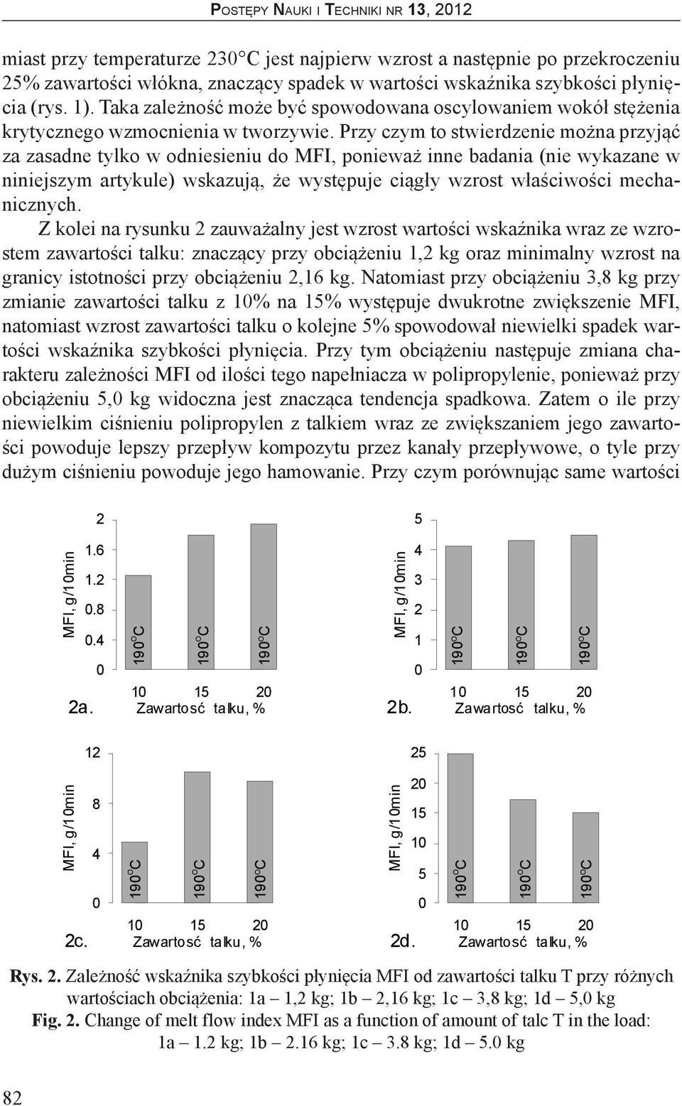 Przy czym to stwierdzenie można przyjąć za zasadne tylko w odniesieniu do MFI, ponieważ inne badania (nie wykazane w niniejszym artykule) wskazują, że występuje ciągły wzrost właściwości