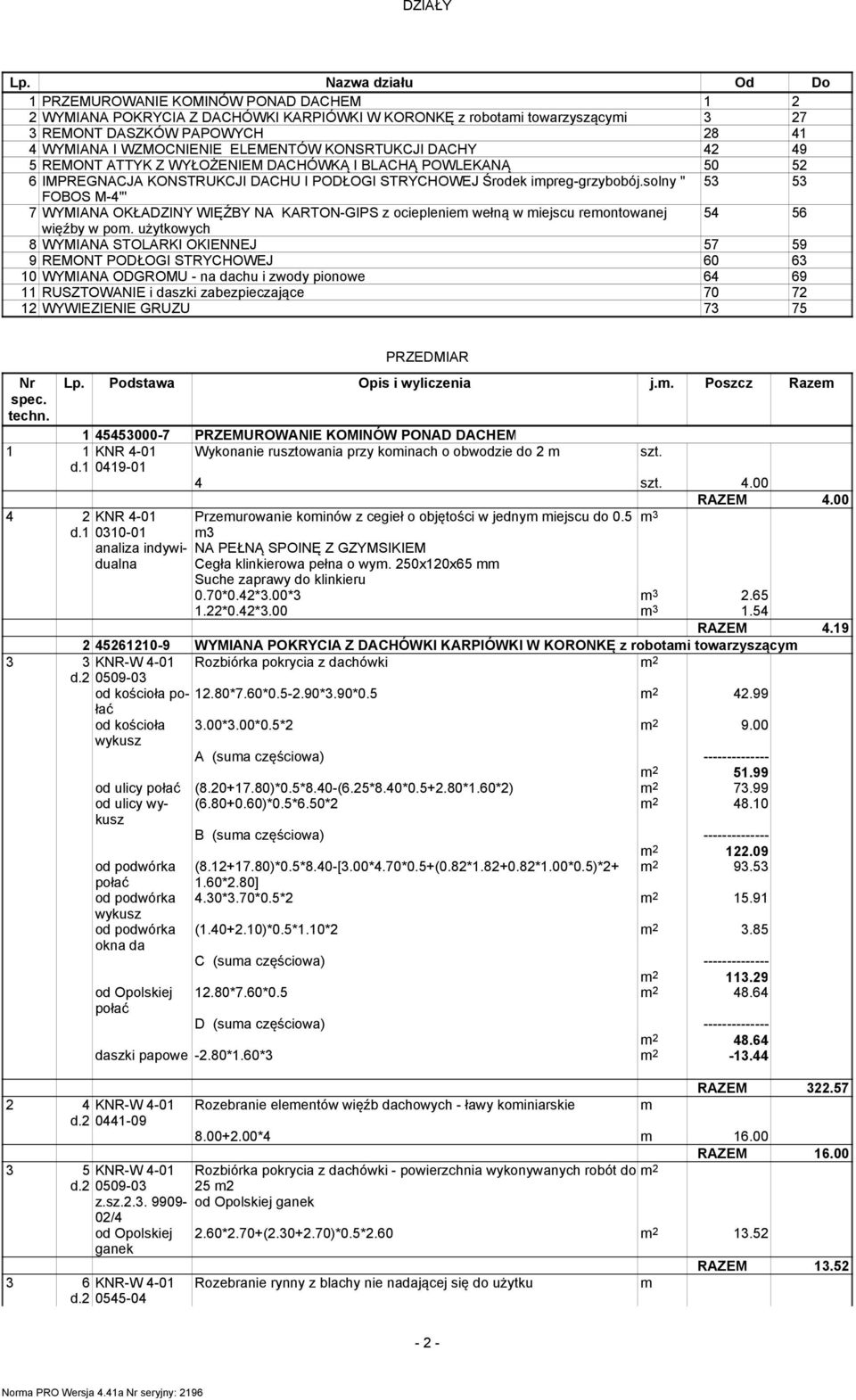 ELEMENTÓW KONSRTUKCJI DACHY 42 49 5 REMONT ATTYK Z WYŁOŻENIEM DACHÓWKĄ I BLACHĄ POWLEKANĄ 50 52 6 IMPREGNACJA KONSTRUKCJI DACHU I PODŁOGI STRYCHOWEJ Środek ipreg-grzybobój.