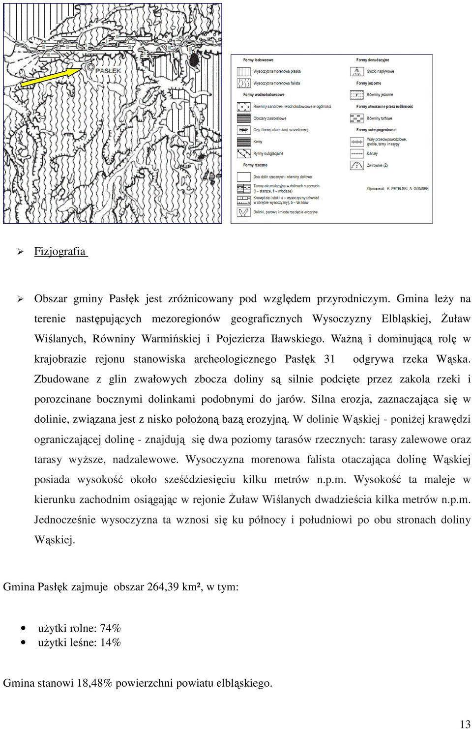 Ważną i dominującą rolę w krajobrazie rejonu stanowiska archeologicznego Pasłęk 31 odgrywa rzeka Wąska.