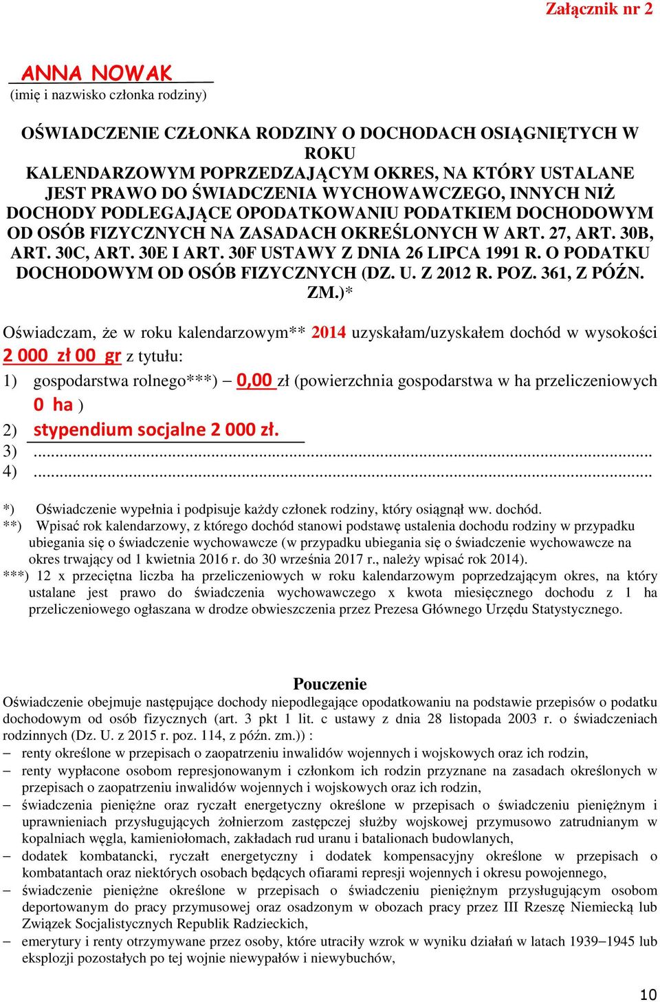 30F USTAWY Z DNIA 26 LIPCA 1991 R. O PODATKU DOCHODOWYM OD OSÓB FIZYCZNYCH (DZ. U. Z 2012 R. POZ. 361, Z PÓŹN. ZM.