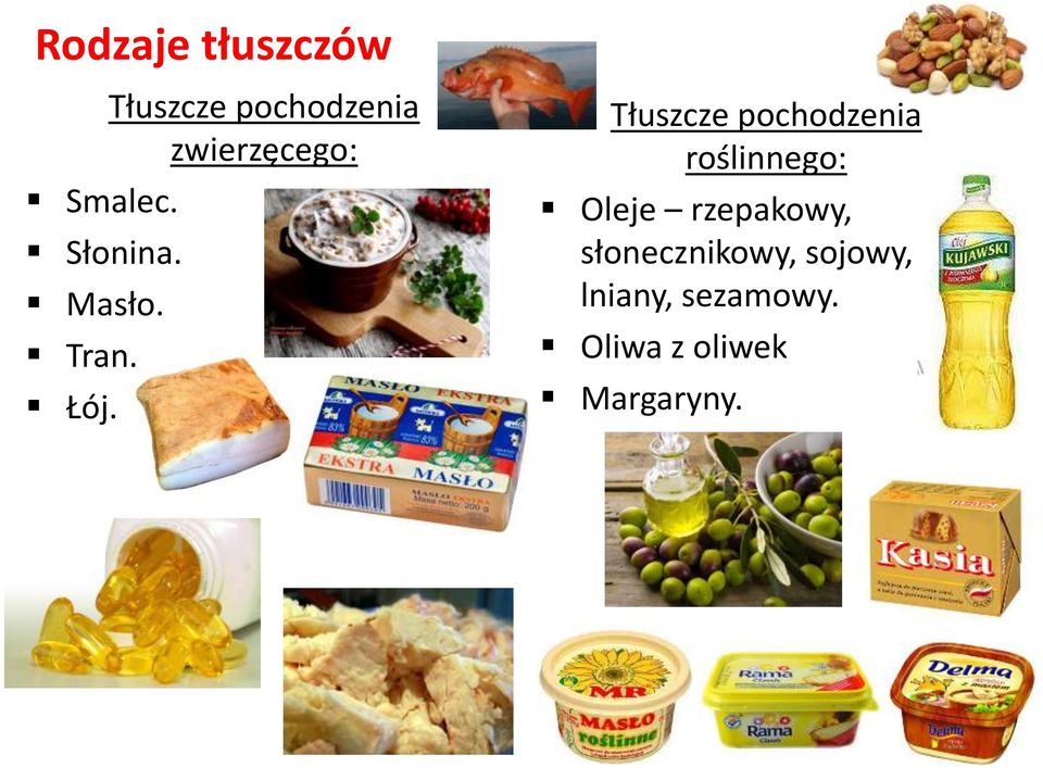 pochodzenia roślinnego: Oleje rzepakowy,