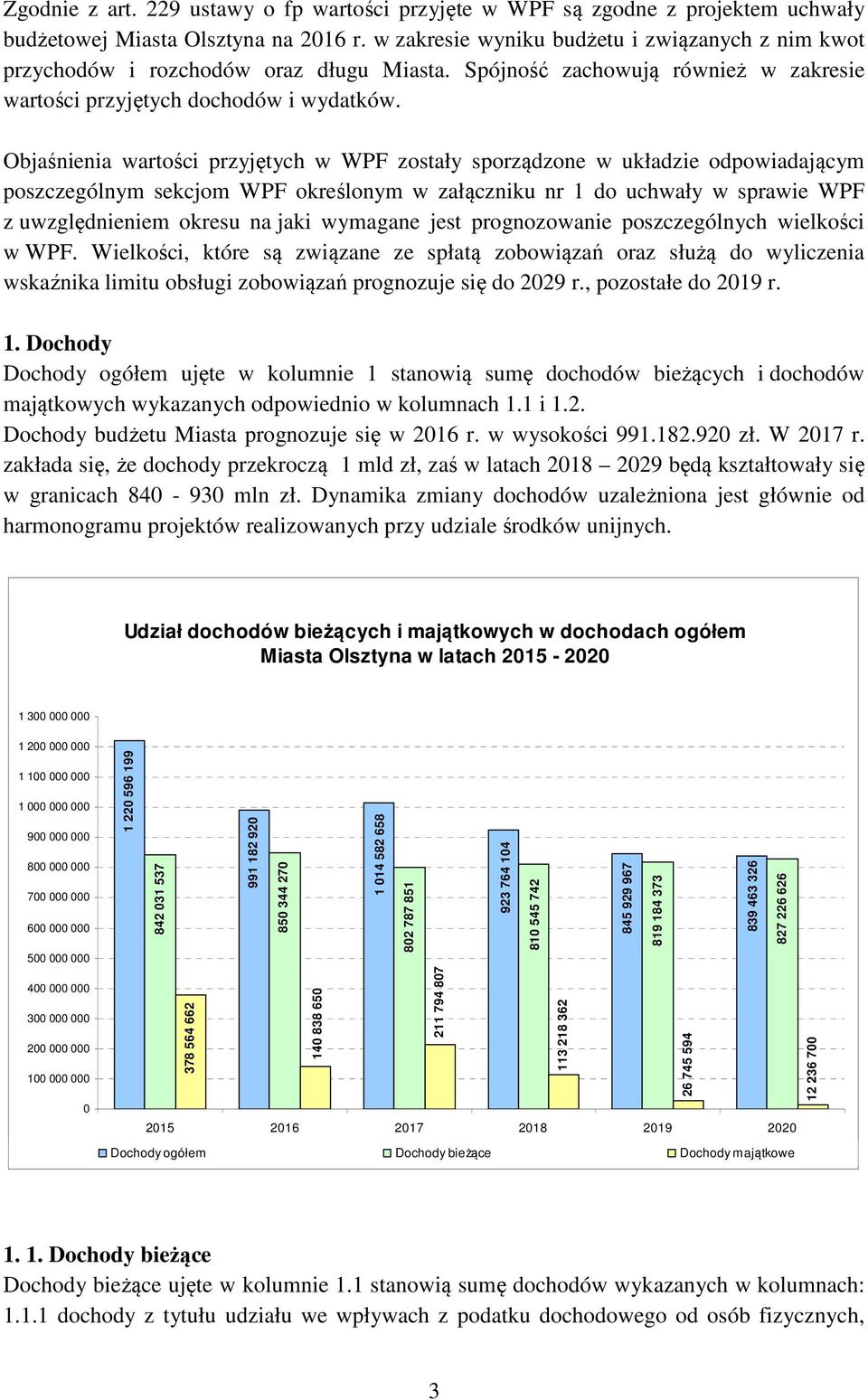 Objaśnienia wartości przyjętych w WPF zostały sporządzone w układzie odpowiadającym poszczególnym sekcjom WPF określonym w załączniku nr 1 do uchwały w sprawie WPF z uwzględnieniem okresu na jaki