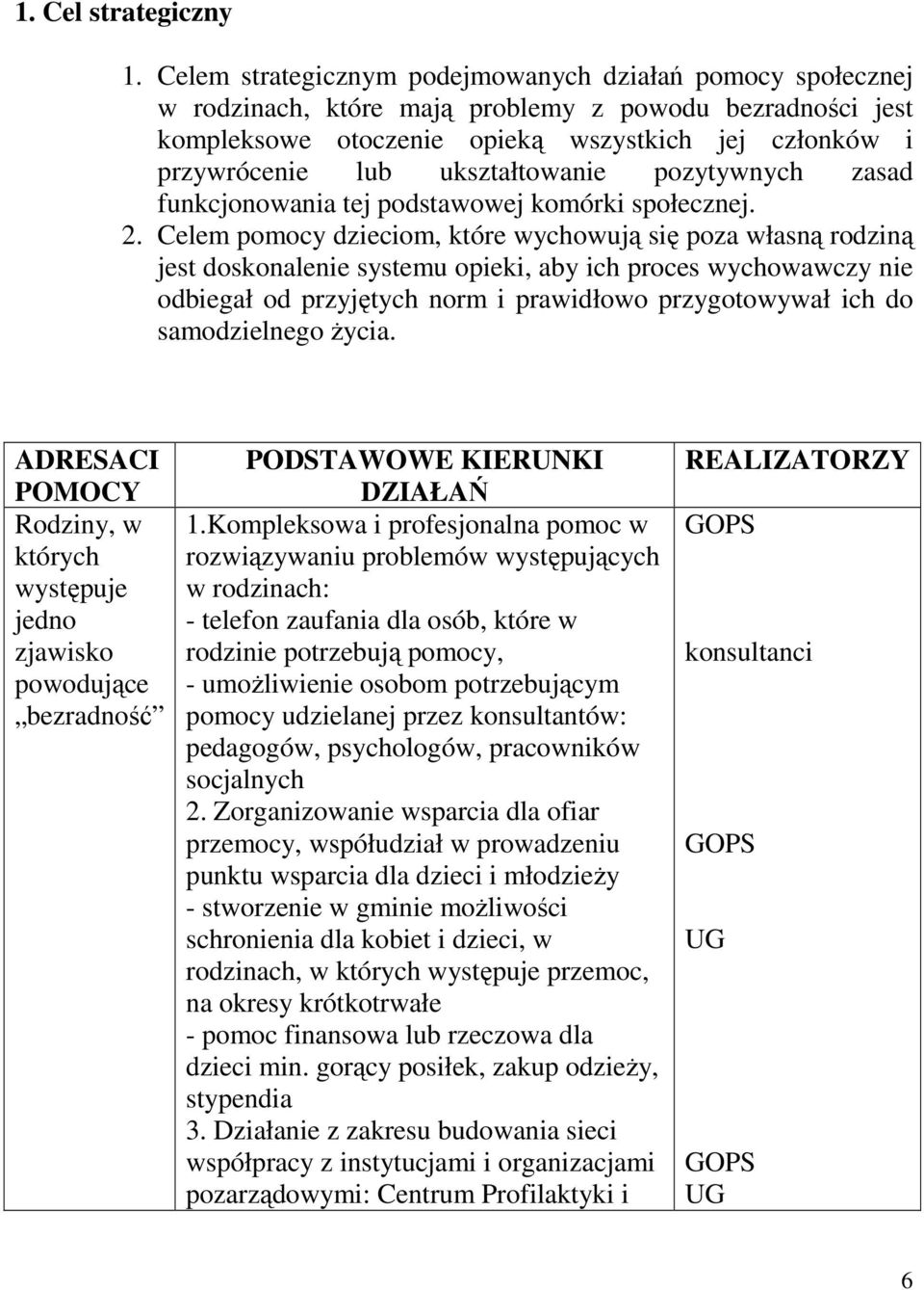 ukształtowanie pozytywnych zasad funkcjonowania tej podstawowej komórki społecznej. 2.