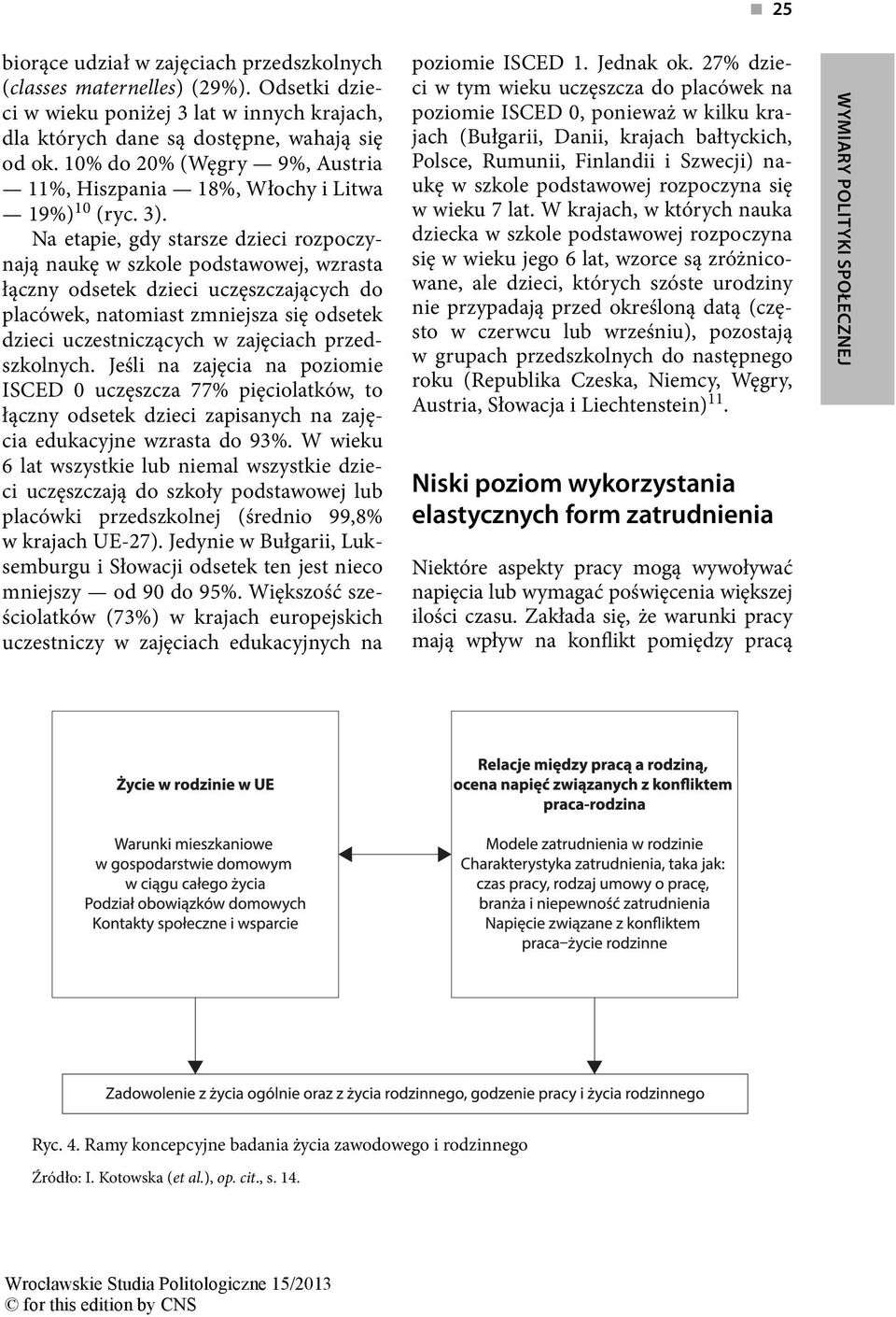 Na etapie, gdy starsze dzieci rozpoczynają naukę w szkole podstawowej, wzrasta łączny odsetek dzieci uczęszczających do placówek, natomiast zmniejsza się odsetek dzieci uczestniczących w zajęciach