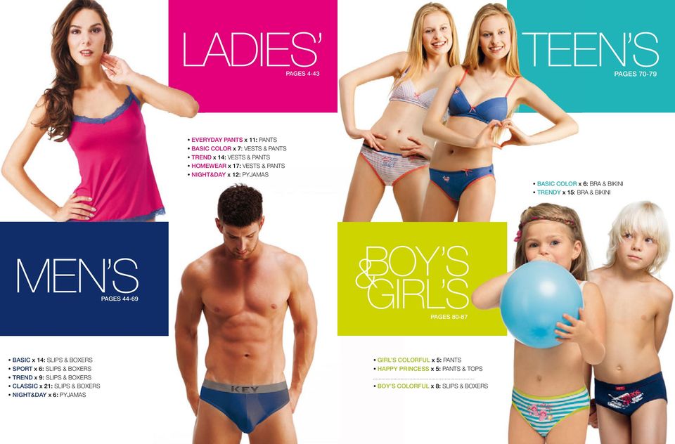& BOY S GIRL S PAGES 80-87 BASIC x 14: SLIPS & BOXERS SPORT x 6: SLIPS & BOXERS TREND x 9: SLIPS & BOXERS CLASSIC x 21: SLIPS