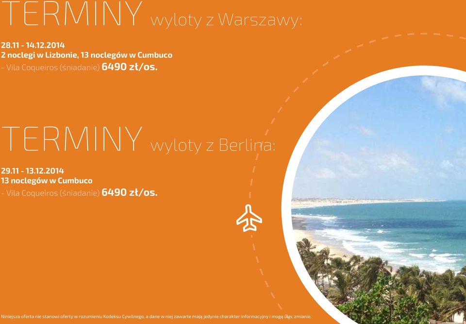 TERMINY wyloty z Berlina: 29.11-13.12.