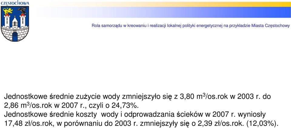 Jednostkowe średnie koszty wody i odprowadzania ścieków w 2007 r.