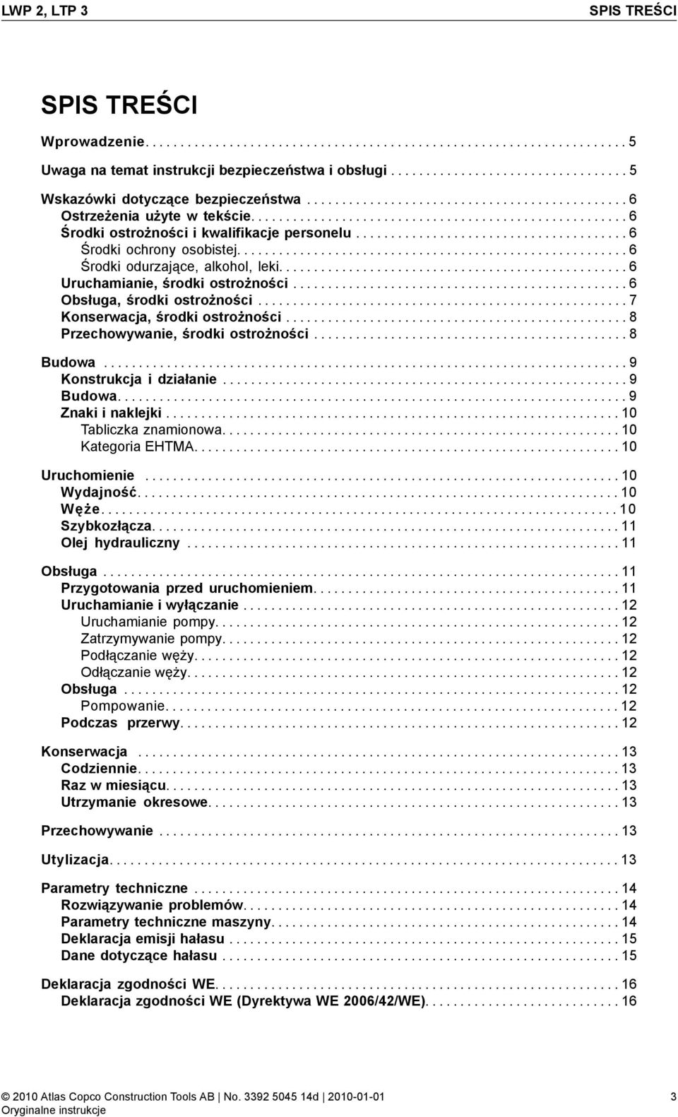 ...................................... 6 Środki ochrony osobistej........................................................ 6 Środki odurzające, alkohol, leki.................................................. 6 Uruchamianie, środki ostrożności.