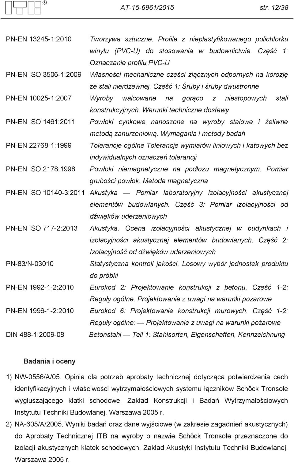 Część 1: Śruby i śruby dwustronne PN-EN 10025-1:2007 Wyroby walcowane na gorąco z niestopowych stali konstrukcyjnych.