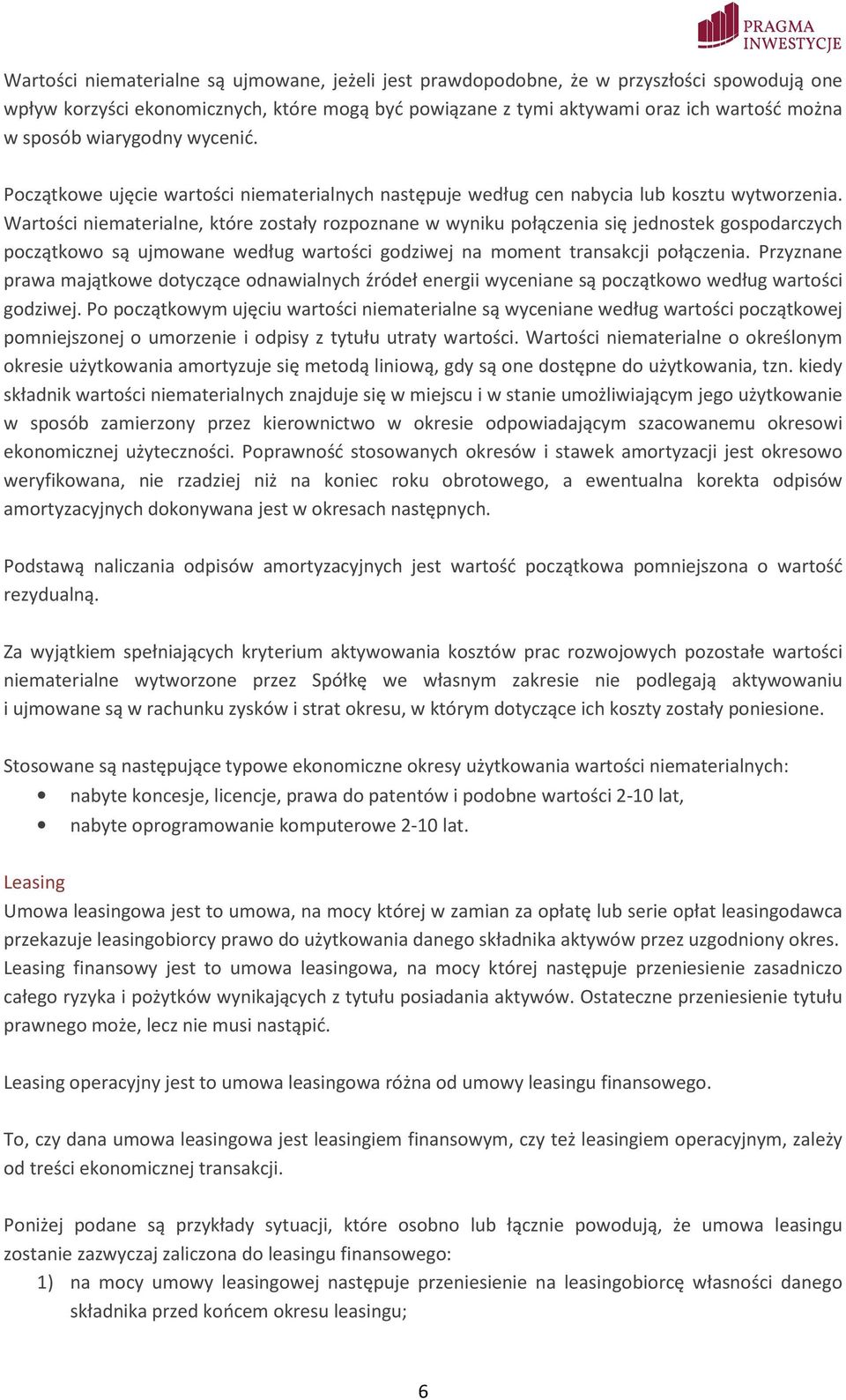 Wartości niematerialne, które zostały rozpoznane w wyniku połączenia się jednostek gospodarczych początkowo są ujmowane według wartości godziwej na moment transakcji połączenia.