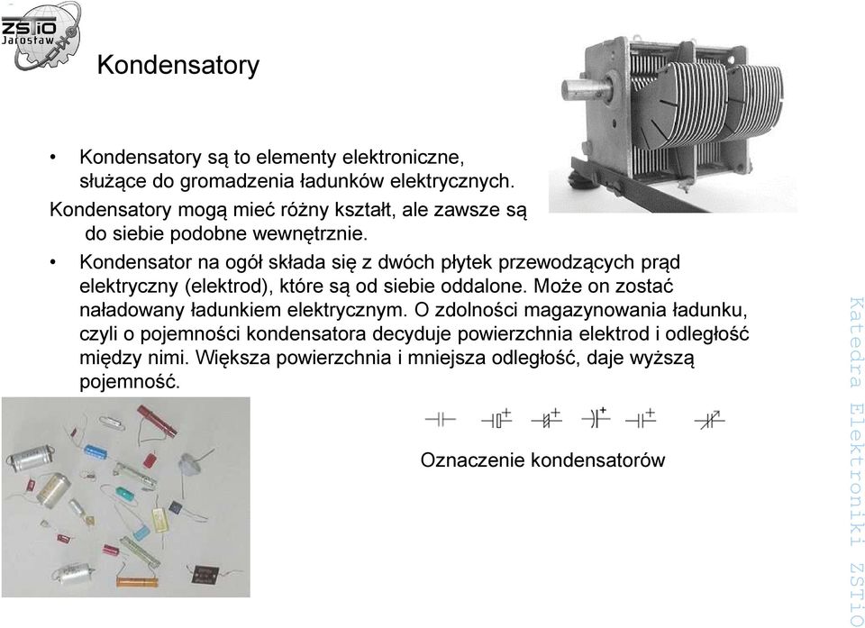 Kondensator na ogół składa się z dwóch płytek przewodzących prąd elektryczny (elektrod), które są od siebie oddalone.