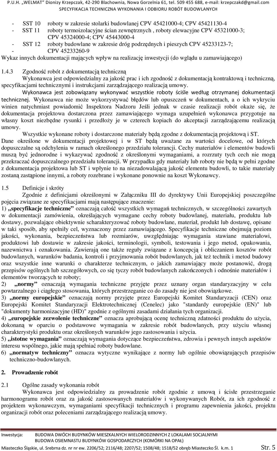 233123-7; - CPV 45