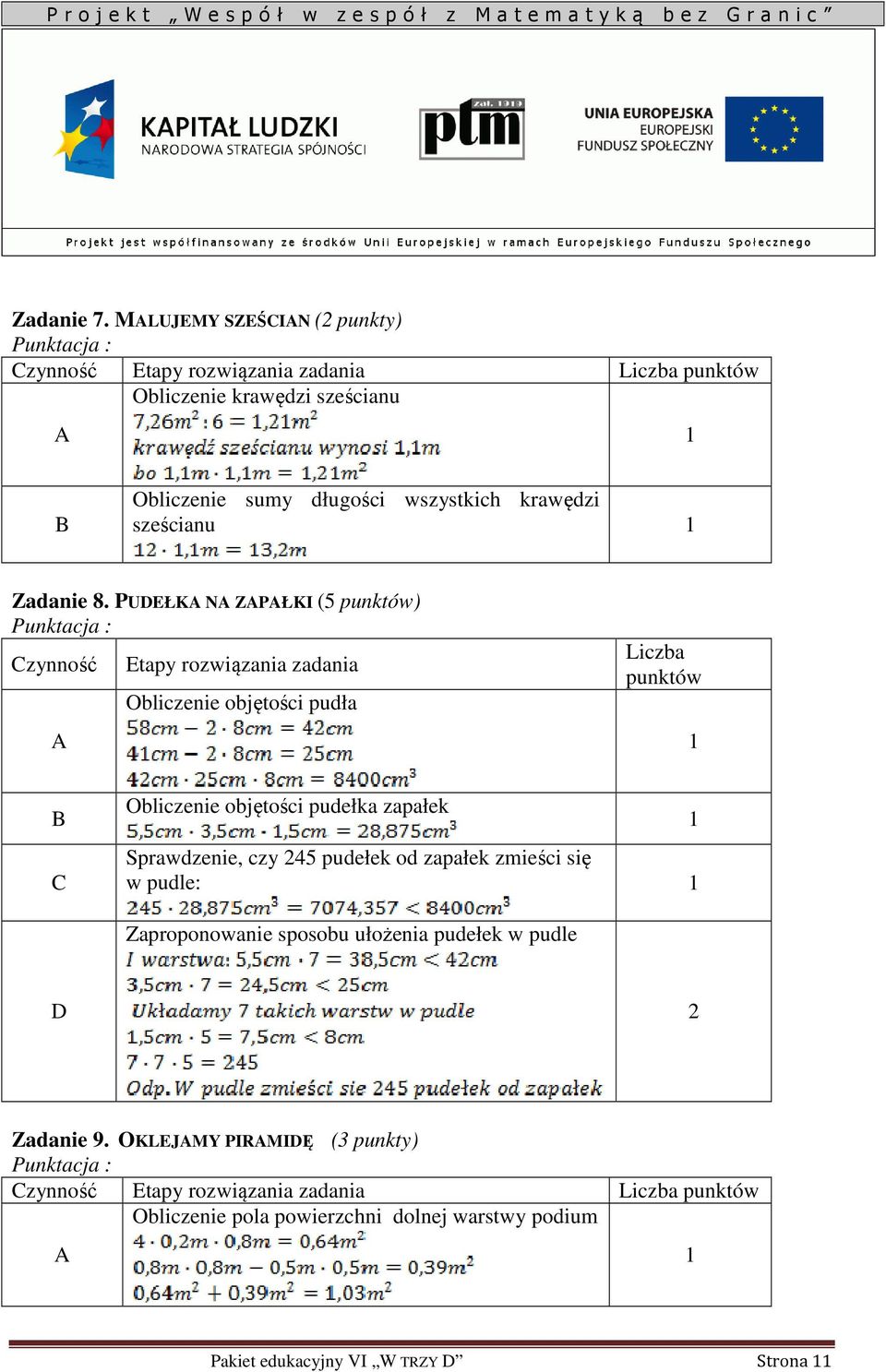 sześcianu Zadanie 8.