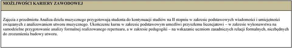 Ukończenie kursu w zakresie podstawowym umożliwi przyszłemu licencjatowi w zakresie wykonawstwa na samodzielne przygotowanie