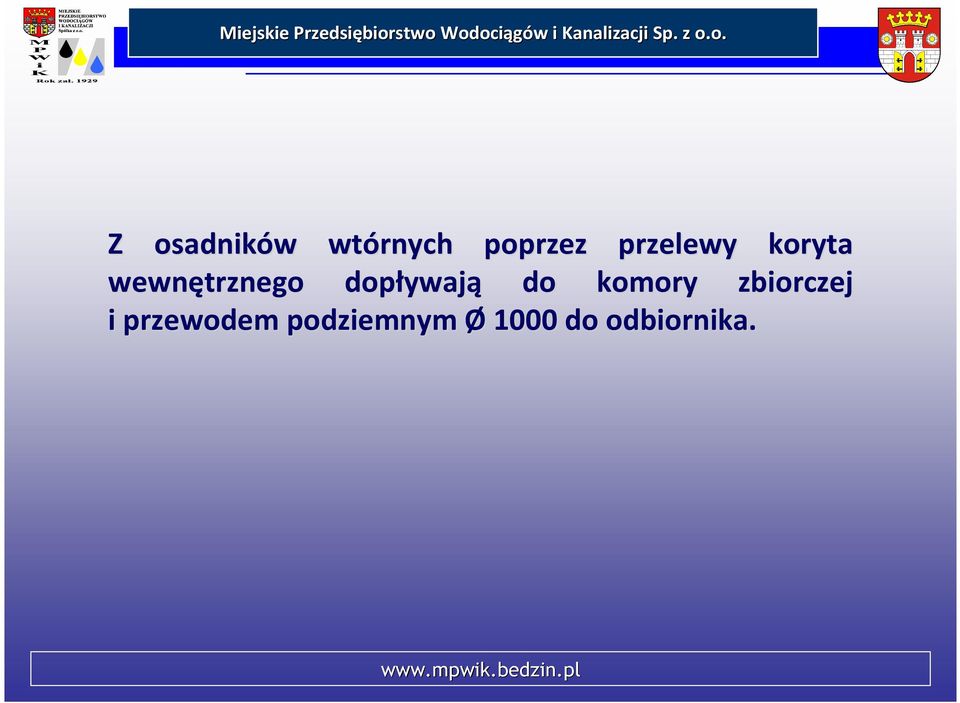 o. Z osadników w wtórnych poprzez przelewy koryta