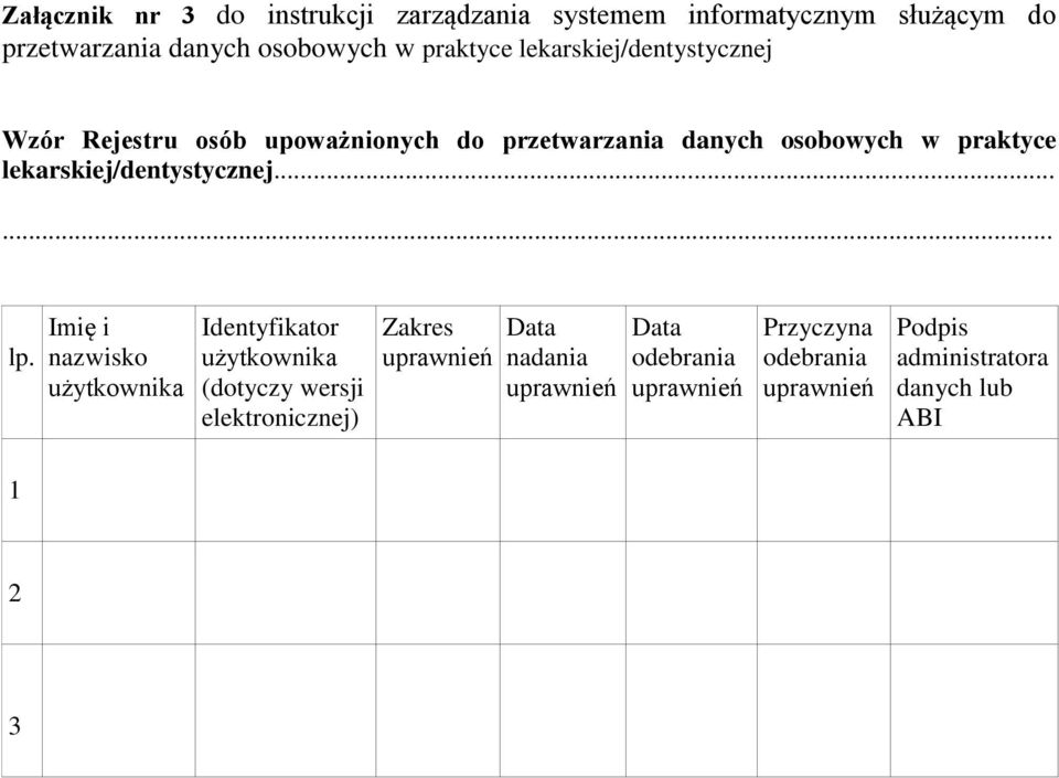 lekarskiej/dentystycznej... lp.