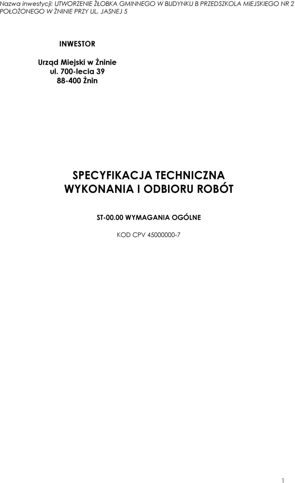 TECHNICZNA WYKONANIA I ODBIORU ROBÓT