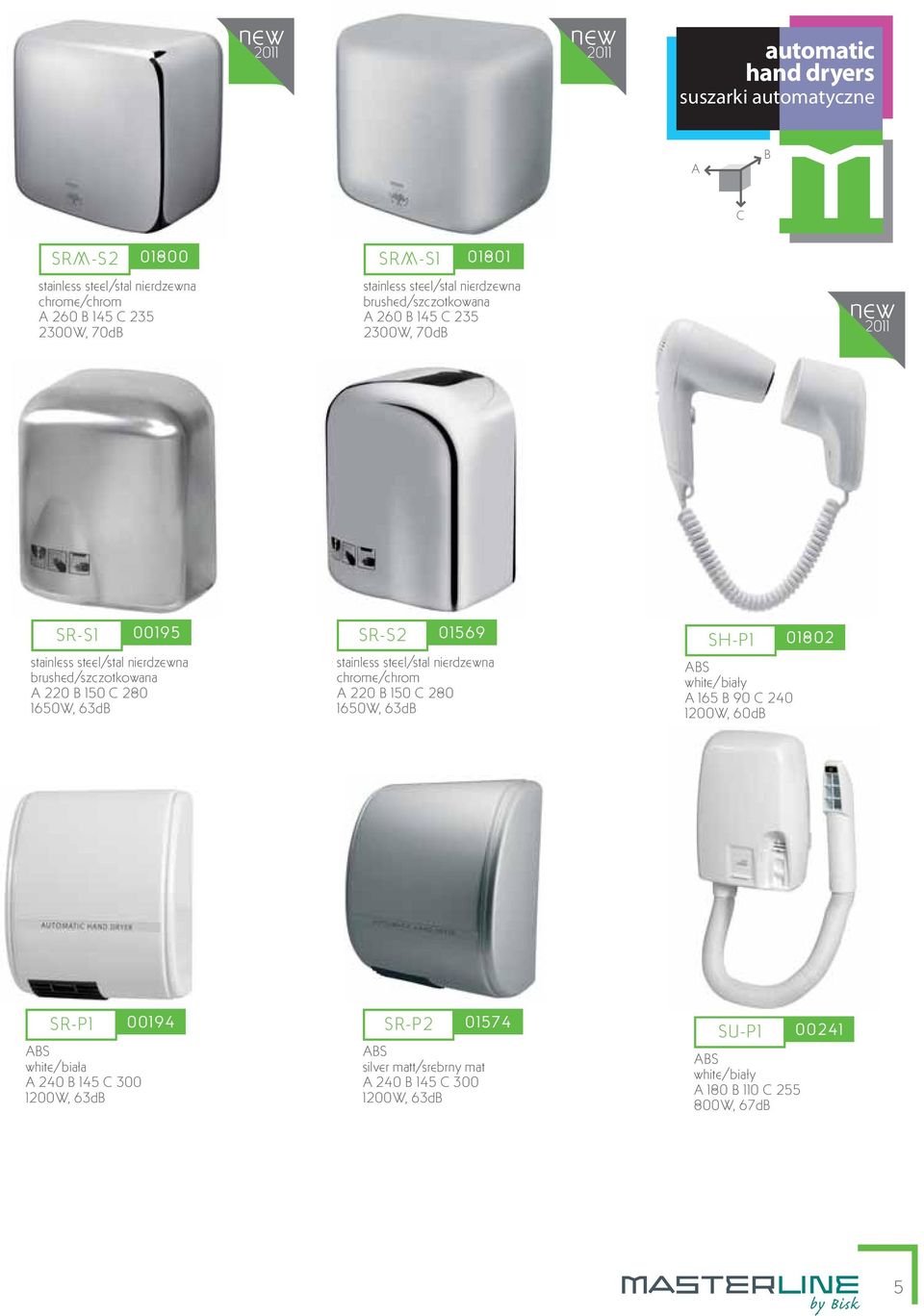 1650W, 63d SH-P1 01802 165 90 240 1200W, 60d SR-P1 00194 white/biała 240 145 300 1200W,