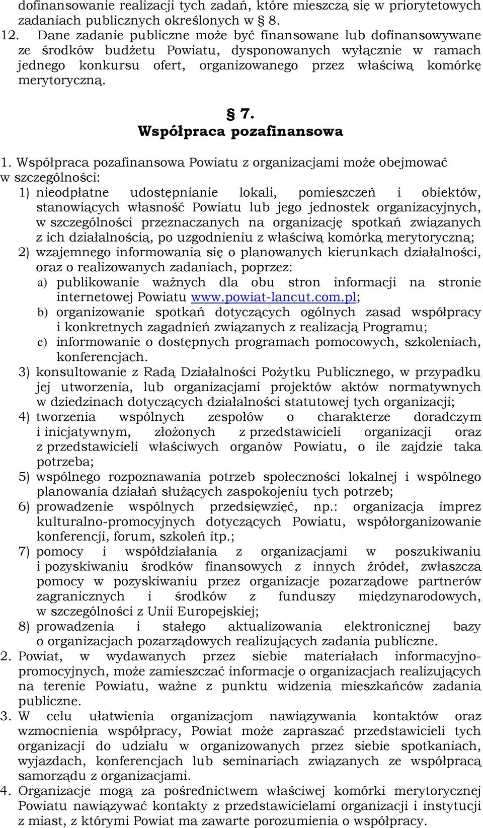 7. Współpraca pozafinansowa 1.