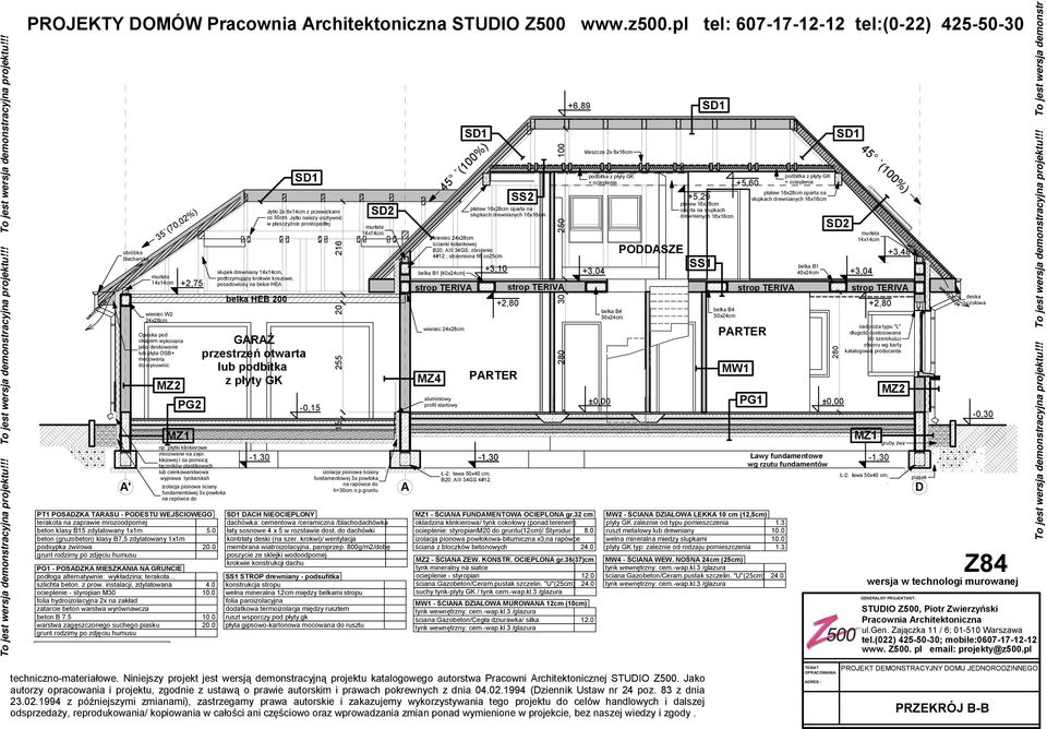 zaprawie mrozoodpornej beton klasy 15 zdylatowany 1x1m 5.0 beton (gruzobeton) klasy 7,5 zdylatowany 1x1m podsypka żwirowa 20.