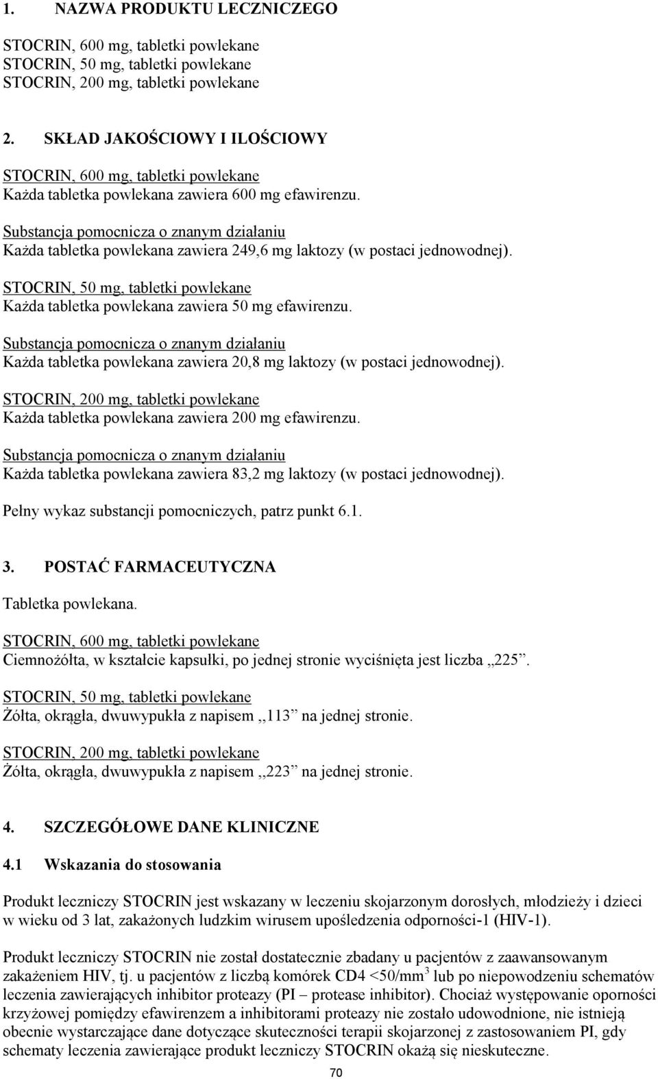 Substancja pomocnicza o znanym działaniu Każda tabletka powlekana zawiera 249,6 mg laktozy (w postaci jednowodnej).