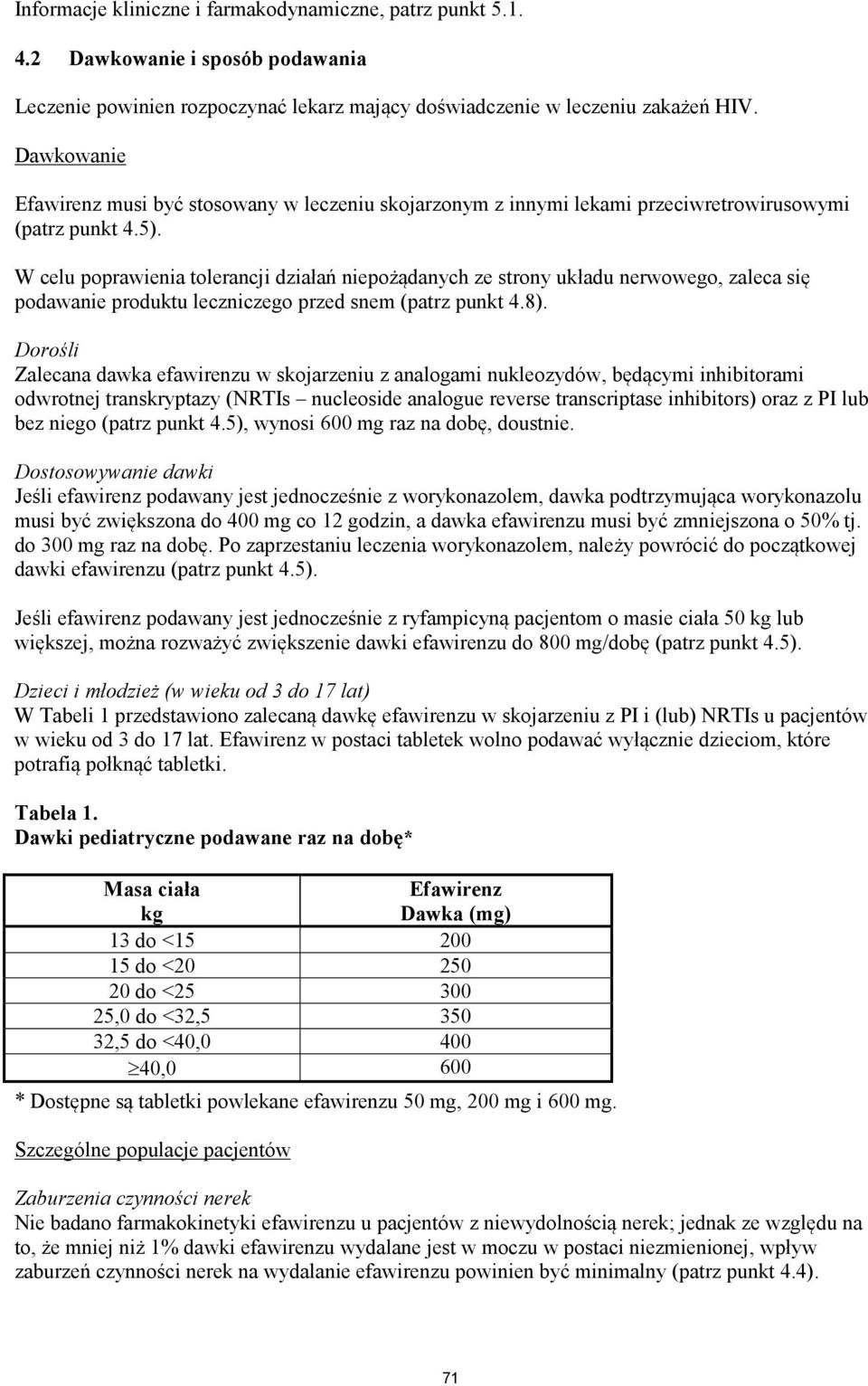 W celu poprawienia tolerancji działań niepożądanych ze strony układu nerwowego, zaleca się podawanie produktu leczniczego przed snem (patrz punkt 4.8).