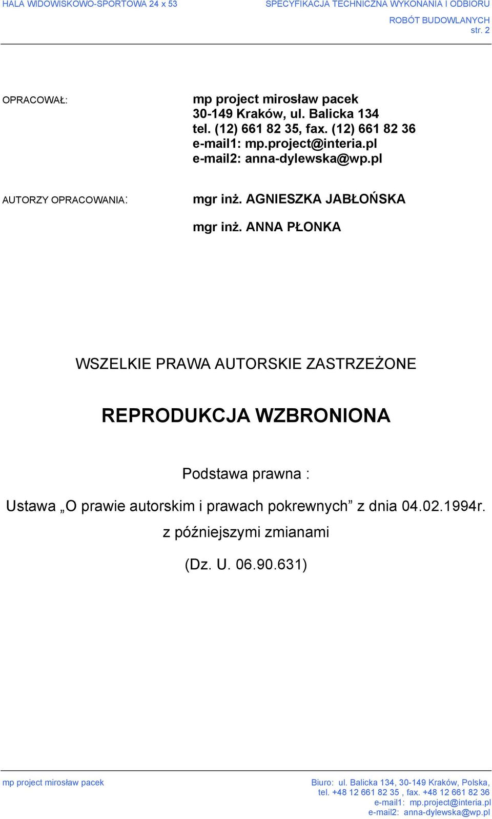 AGNIESZKA JABŁOŃSKA mgr inż.