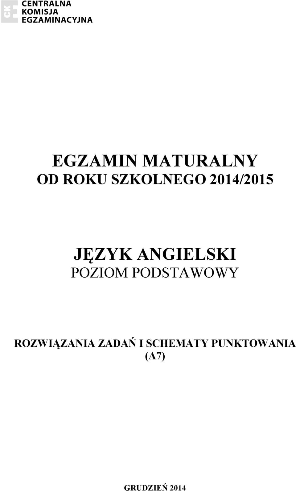 ANGIELSKI POZIOM PODSTAWOWY