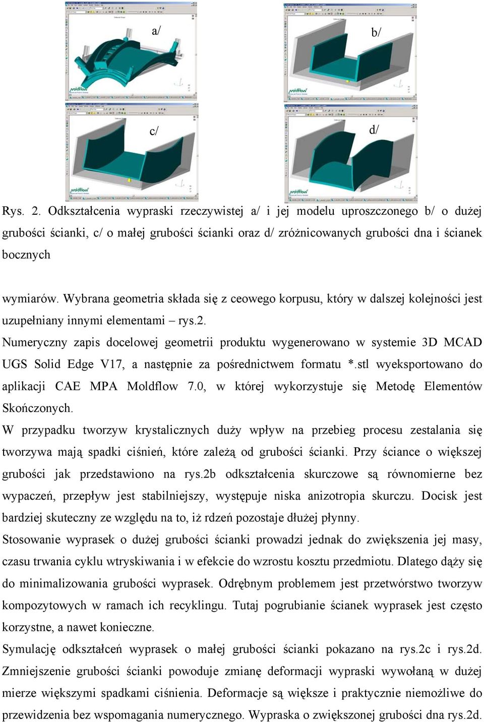 Wybrana geometria składa się z ceowego korpusu, który w dalszej kolejności jest uzupełniany innymi elementami rys.2.