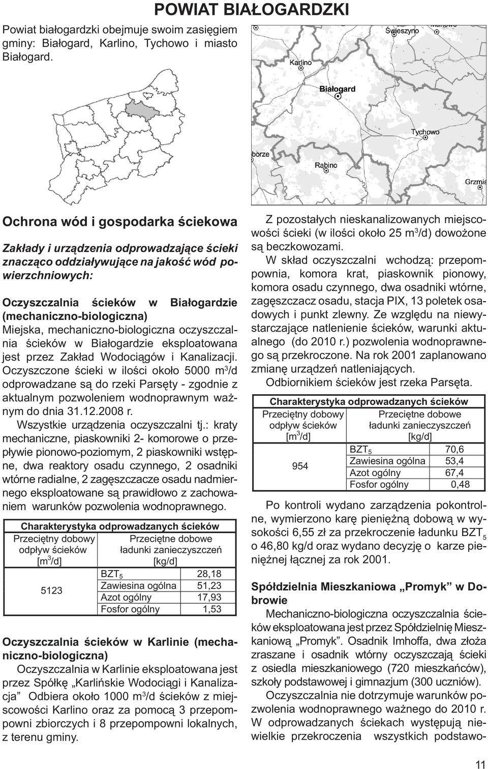 nicz no-biologiczna) Miejska, mechaniczno-biologiczna oczyszczalnia ścieków w Białogardzie eksploatowana jest przez Zakład Wodociągów i Kanalizacji.