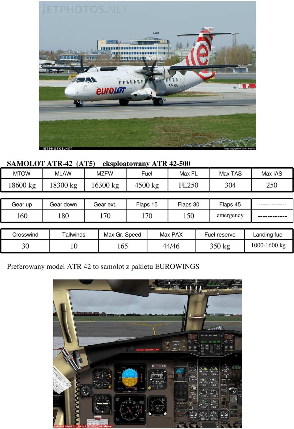 Flaps 15 Flaps 30 Flaps 45 --------------- 160 180 170 170 150 emergency