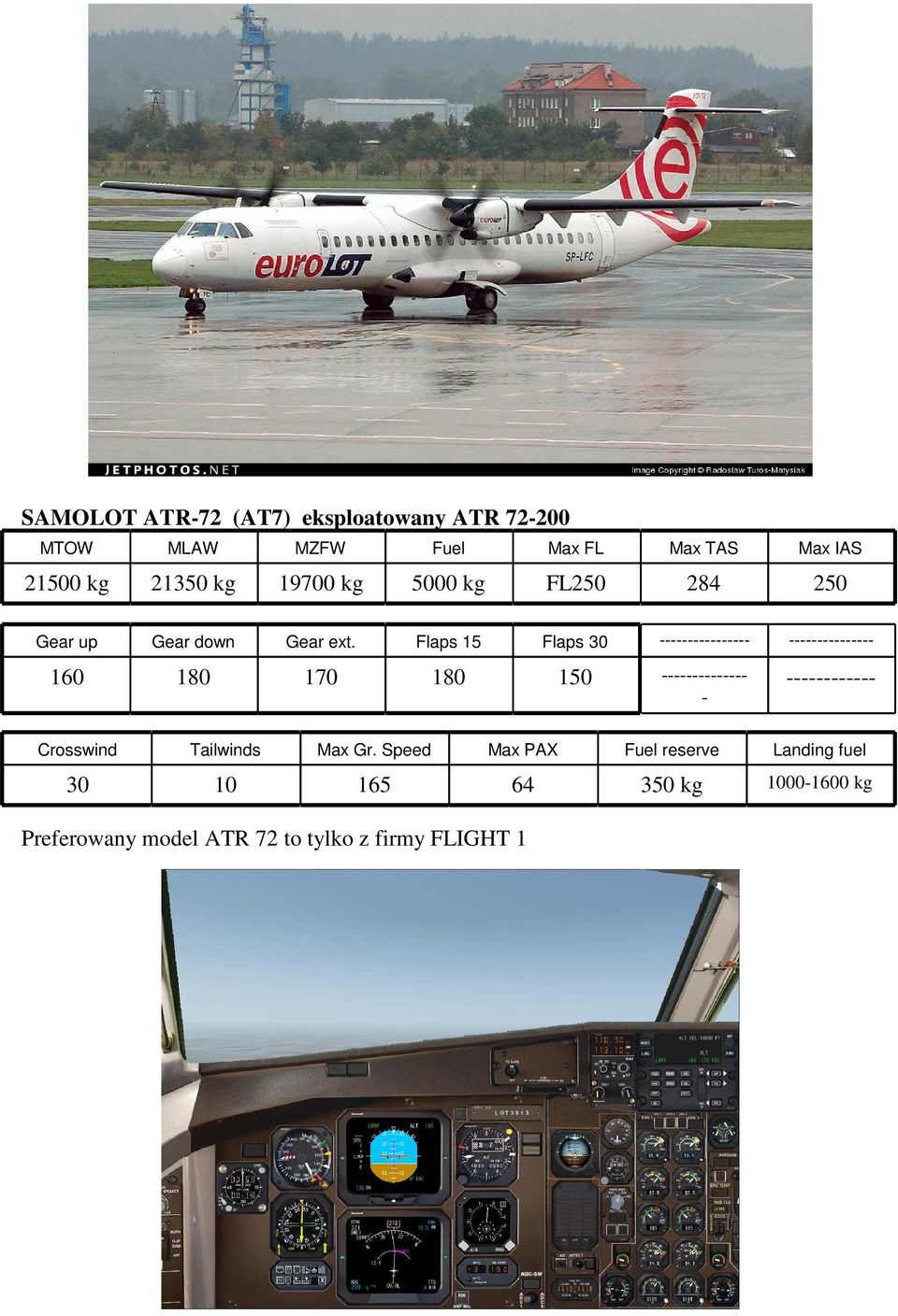 Flaps 15 Flaps 30 ---------------- --------------- 160 180 170 180 150